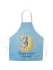 Mr. & Mrs. Panda Schürze Pinguin Mond mit Spruch in Eisblau