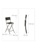 relaxdays 2 x Barhocker in Schwarz - (B)44 x (H)115 x (T)63 cm