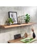 FineBuy Wandregal in Braun / Akazie / 140x26x7