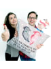 Mr. & Mrs. Panda Kissen Axolotl Freundin mit Spruch in Grau Pastell