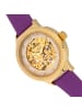 Empress Alice Automatikuhr mit Perlmutt-Skelettzifferblatt und Lederarmband in Purple