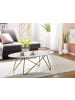 KADIMA DESIGN Marmor-Optik Couchtisch, Goldfarbenes Gestell, Oval, 120x40x60 cm