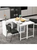 ABRIHOME Ausziehbarer 360° Drehbarer Bartisch Mit Stauraum und Glasschranktür in Weiß