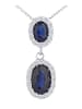 Diamant L'éternel Halskette mit Anhänger aus 375 Weißgold mit Diamant mit Saphir