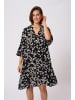 Kaffe Kleid KAhera A-shape in Black/Chalk/Red Petit Fleur