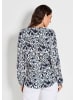 GOLDNER Blusenshirt Florale Druckbluse mit V-Ausschnitt in marine / weiß / gemustert