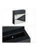 relaxdays Briefkasten in Schwarz/ Silber - (B)37 x (H)37 x (T)11 cm