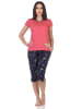 NORMANN Kurzarm Schlafanzug Pyjama Schmetterling Motiv - 85013 in rot