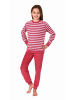 NORMANN langarm Frottee Schlafanzug Pyjama Bündchen Streifen - 77435 in pink