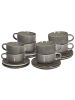 Beliani 8er-Set Tassen und Becher COSTMARY in Grau