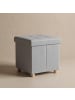 SCENA LIVING Pouf mit Stauraum auf hölzernen Beinen in Grau, (B) 38 x (H) 38 x (L) 38 cm