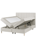 Beliani Boxspring Bett OFFICER in Weiß/Braun - (W) 165 x (H) 123 x (L) 211 cm