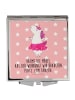 Mr. & Mrs. Panda Reise Schminkspiegel Einhorn Ballerina mit Spruch in Rot Pastell