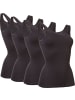 Con-ta Baumwolle, Feinripp Unterhemd 4er-Pack in schwarz