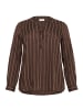 KAFFE curve Langarm-Bluse KCsida Regular fit in Black Coffee / Morel Stripe