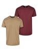 Urban Classics Urban Classics T-Shirts in khaki+redwine
