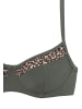 LASCANA Bügel-Bikini-Top in oliv-leo