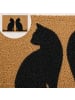 relaxdays Fußmatte "Katzen" in Natur/ Schwarz - 40 x 60 cm