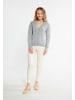 VINAJA Women Strickjacke Mit Knöpfen in Grau Melange