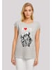 F4NT4STIC Extended Shoulder T-Shirt Love is all you need in grau meliert