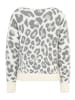 BETTY & CO Strickpullover mit U-Boot-Ausschnitt in Weiß/Grau