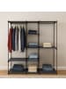relaxdays Garderobe in Schwarz - (B)182 x (H)182 x (T)43 cm