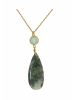 Gemshine Halskette mit Anhänger Achat, Chalcedon in gold coloured