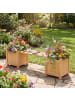 COSTWAY Blumenkasten mit Gartenbank 105 x 26,5 x 29,5 cm in Beige