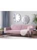 Beliani 3-Sitzer Sofa VISNES in Rosa/Gold - (W) 218 x (H) 80 x (L) 81 cm