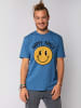 wat? Apparel T-Shirt Happy times smiley emoji in Bright Blue
