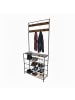 relaxdays Garderobenständer in Schwarz/ Dunkelbraun - (B)80 x (H)190 x (T)30 cm