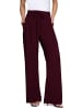 Zero  Modern fit Hose mit Bindegürtel in Dark Aubergine