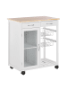 Beliani Servierwagen BOVES in Weiß/Braun - (W) 76 x (H) 88 x (L) 48 cm