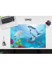 Tischsetmacher.de Schreibtischunterlage "Delfine unter Wasser" in Blau (L)60 x (B)40