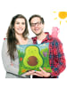 Mr. & Mrs. Panda Kuschel Kissen Avocado Kern Design ohne Spruch in Weiß