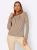 creation L Rollkragenpullover in champagner-cognac-gemustert