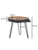 KADIMA DESIGN Beistelltisch Akazie Massivholz / Metall Industrial 40x40x32cm