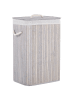 Beliani Wäschekorb KOMARI in Grau/Weiß - (W) 40 x (H) 60 x (L) 30 cm