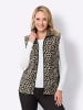 Sieh an! Fleece-Weste in sand-schwarz-bedruckt