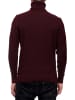 Rusty Neal Feinstrick mit V-Muster Rollkragen-Pullover in Weinrot