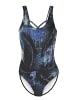 BECO the world of aquasports Badeanzug Tropical Midnight in blau-schwarz