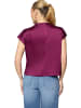 Zero  Satin-Bluse mit Kragen in Magenta Purple