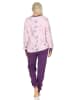 NORMANN Langarm Kuschel Interlock Schlafanzug Langarm Florale Optik - 87261 in rose