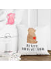 Mr. & Mrs. Panda Kissen Bär Kaffee mit Spruch in Weiß