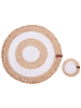 Beliani 12-set Platzdeckchen und Untersetzer TUMERIC in Naturfarben/Beige