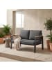 home24 2-Sitzer Loungesofa Aviel in Anthrazit / Braun