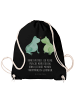Mr. & Mrs. Panda Sportbeutel Frosch Liebe mit Spruch in Schwarz