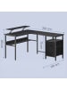 VASAGLE Computertisch Barnet in Ebenholzschwarz - (B)150 x (H)89 x (T)120 cm