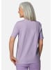 GOLDNER Kurzgröße:  T-Shirt mit Spitze Rundhalsshirt mit Häkelspitze in pastelllila