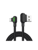 Wisam® 2A USB auf Micro USB Ladekabel Winkelstecker,3m (Schwarz)